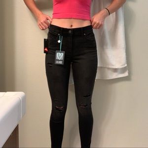 NWT Lularoe Skinny Jeans, Black with small rips